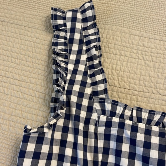 J.Crew, size 12, navy and white gingham, ruffled mini dress - Picture 6 of 9